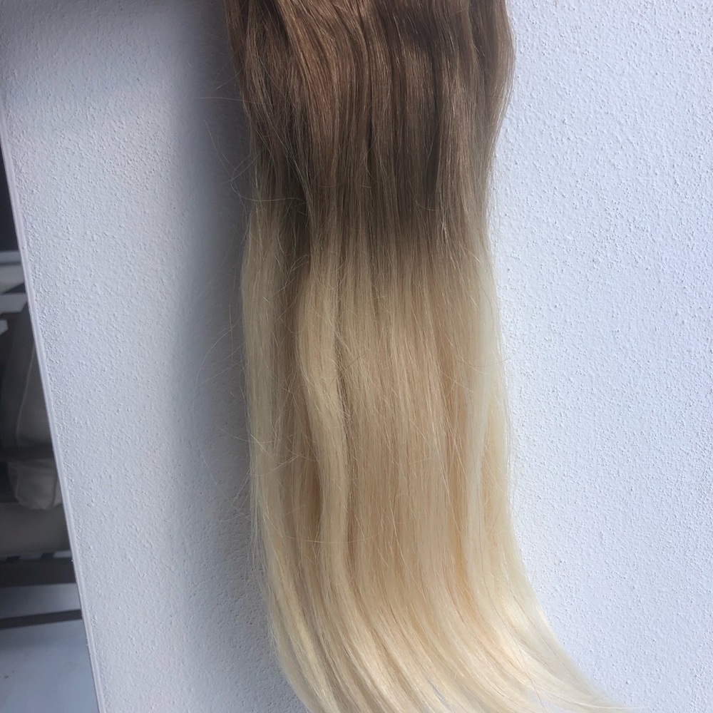 New Cashmere Balayage Ombré Clip-in Luxurious Blonde Hair extensions 16” - Picture 4 of 5